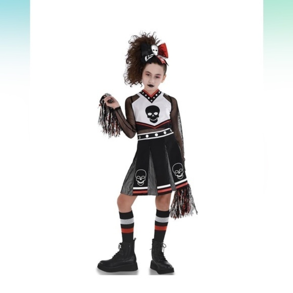 FEAR SQUAD Cheerleader Girls Halloween Costume Set size large 12-14